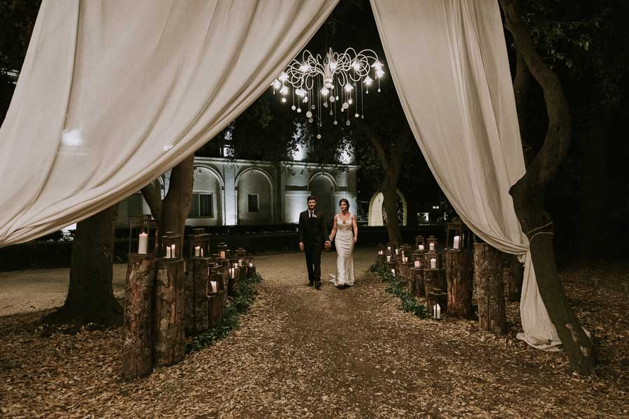 arrivo degli sposi cena nel bosco villa zaira maglie